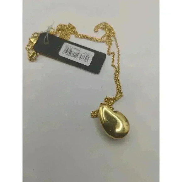 NWT J.Crew Gold Tone Modern Swirl Bea Pendant Necklace Reimagined BG684 One Size - Picture 3 of 5